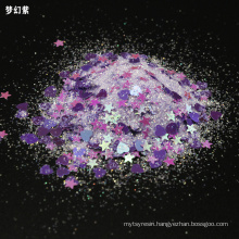Wholesale purple violet bulk craft crystal chunky nail glitter